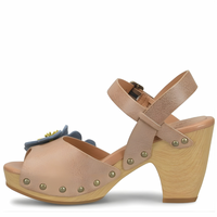Garden Platform Sandals - Tan + Blue