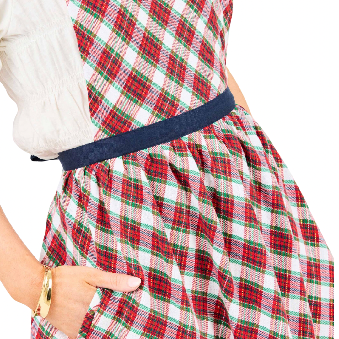One Size Adult Holiday Apron - Holiday Plaid