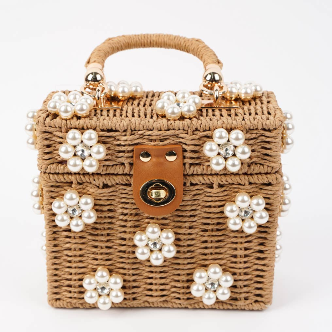 Wicker Daisy Bucket Handbag