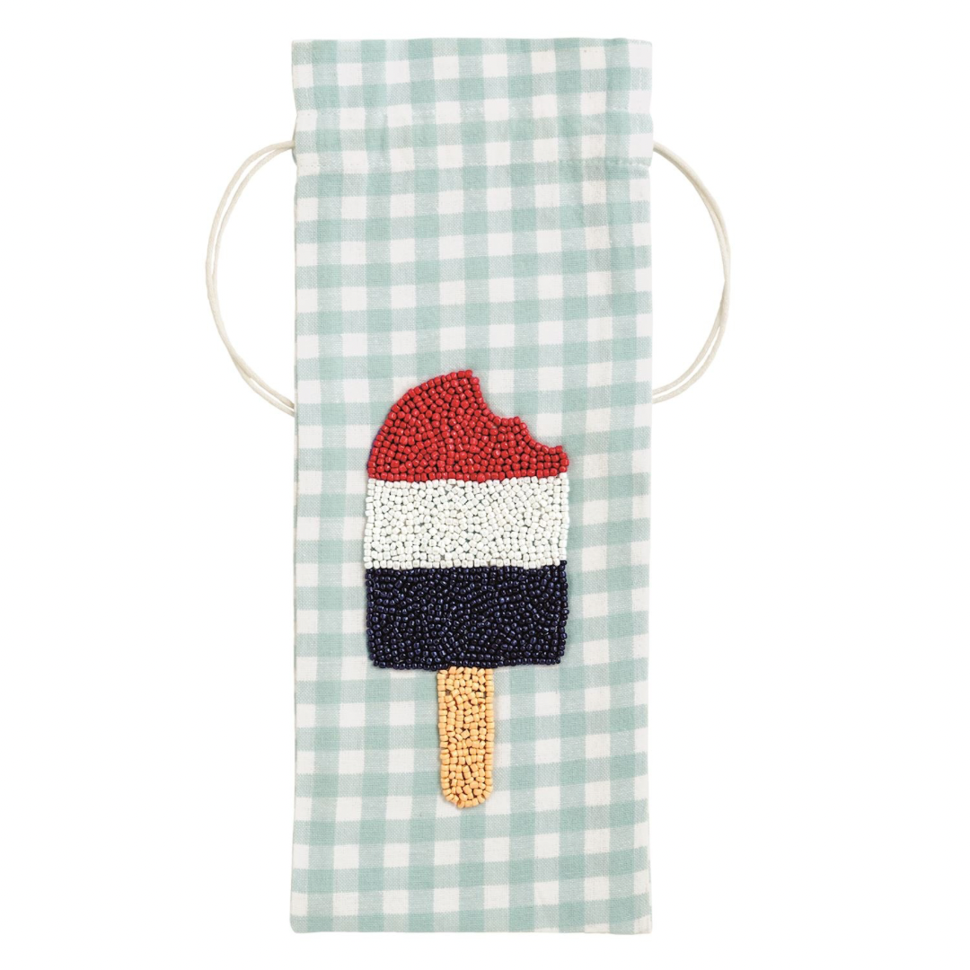 Patriotic Beaded Wine Bag