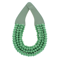 Wooden Bead Multi Row Necklace