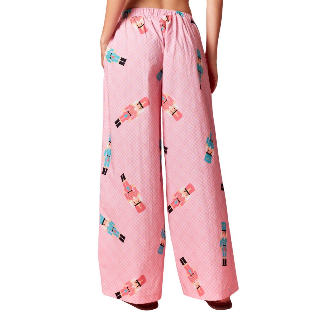 Large Bow Detail Xmas Pajama Pants