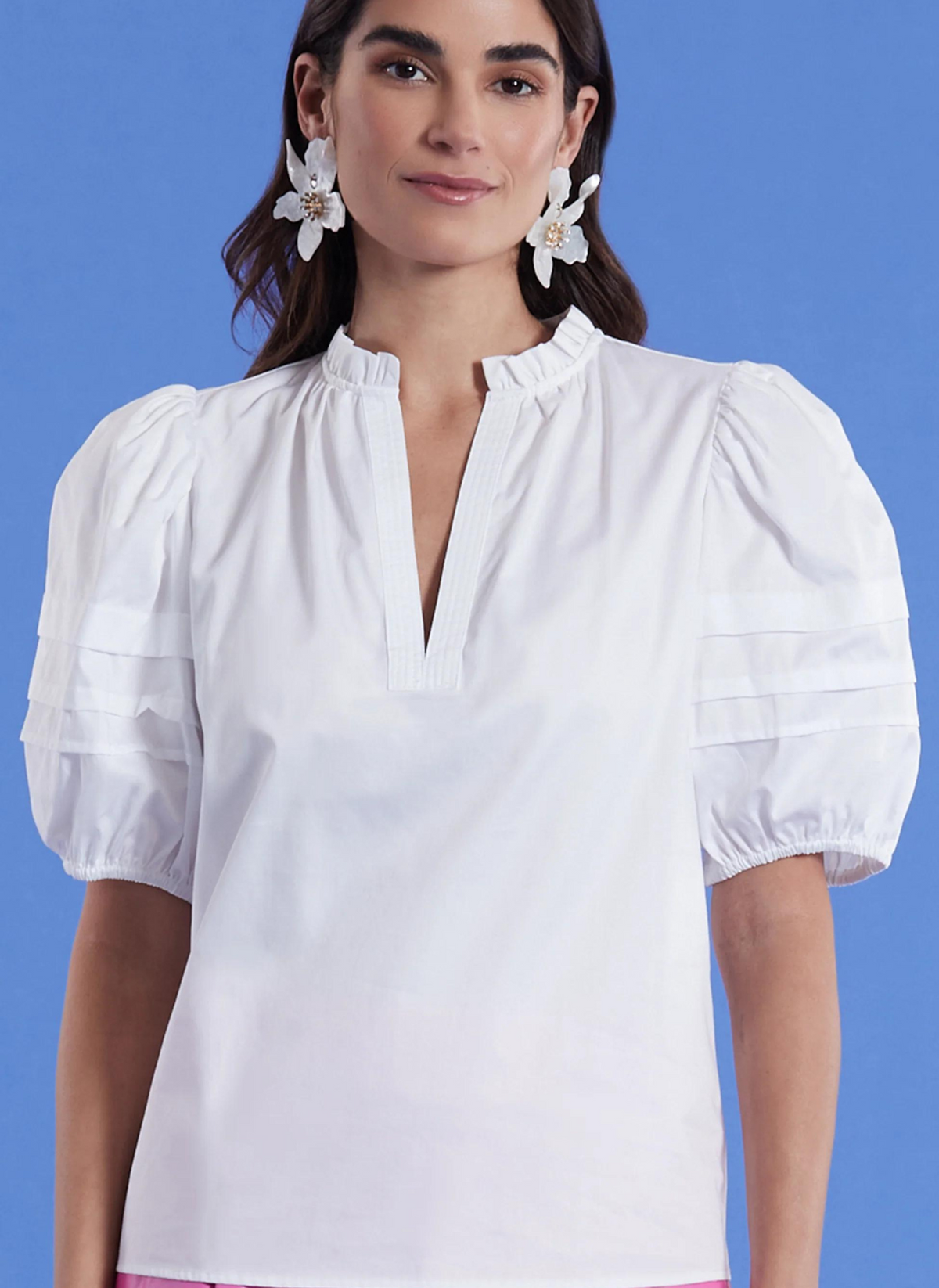 Jenna Puff Sleeve Top White Just The Thing