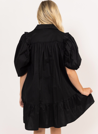 Karlie Puff Sleeve Shirt Dress