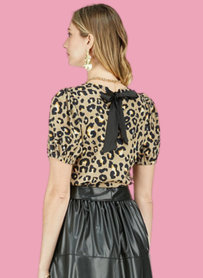 Leopard Tie Back Top