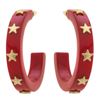 Liberty Star Resin Hoop Earrings