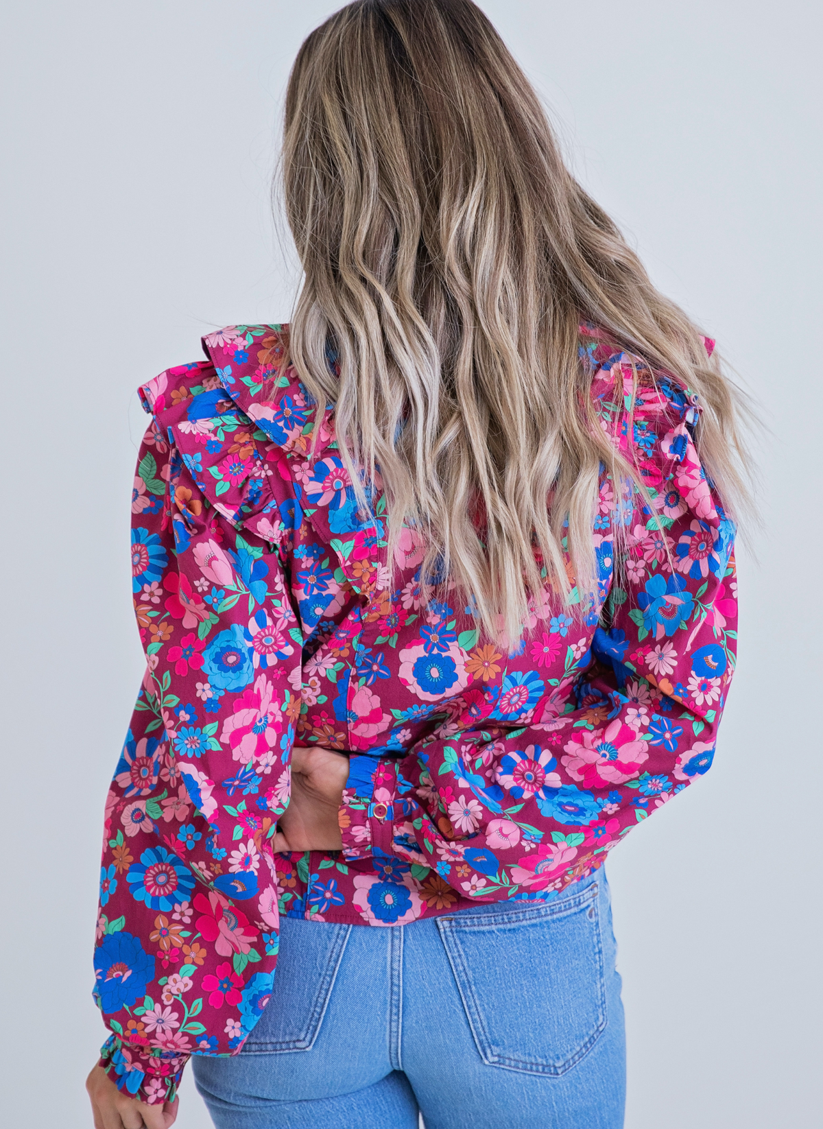 London Floral Button Top