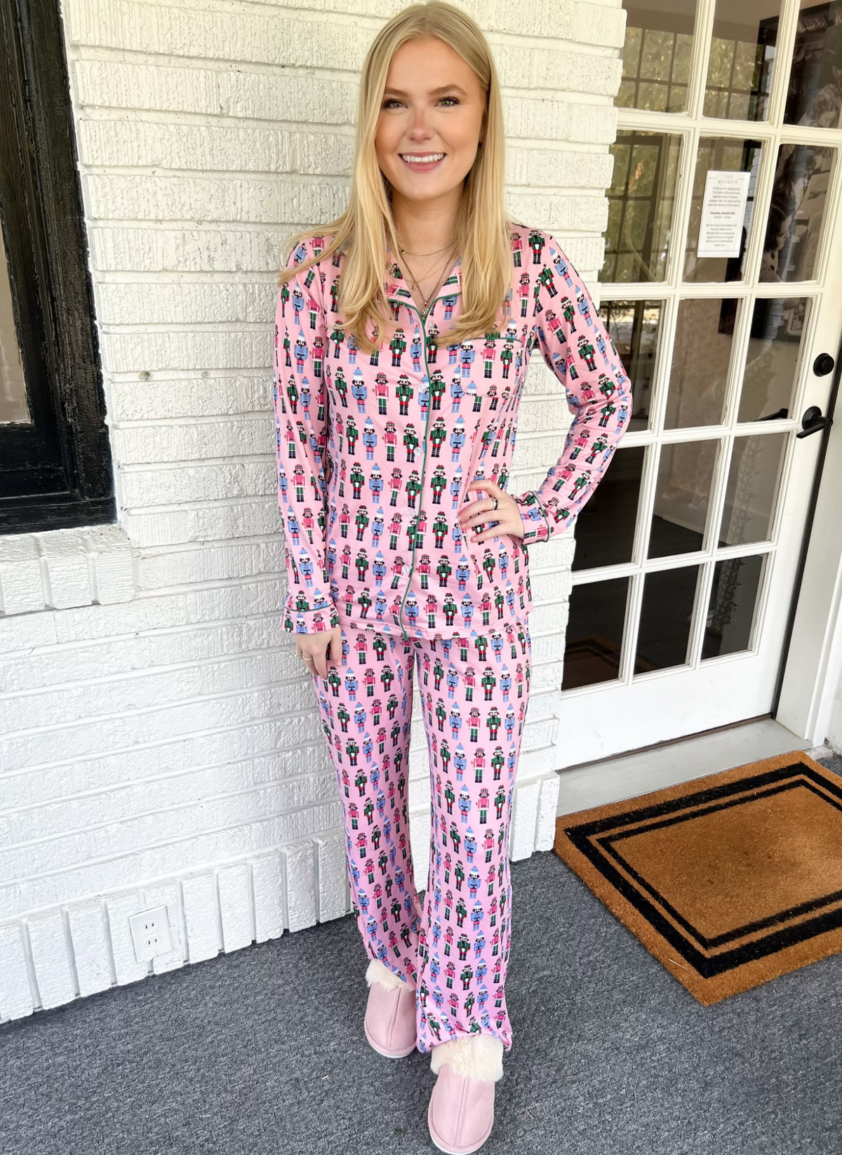 Button Up Long Sleeve Pajama Set - Nutcracker March