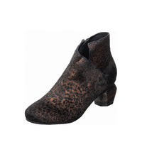 Greta Textured Bootie - Black Leopard