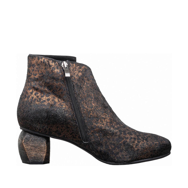 Greta Textured Bootie - Black Leopard