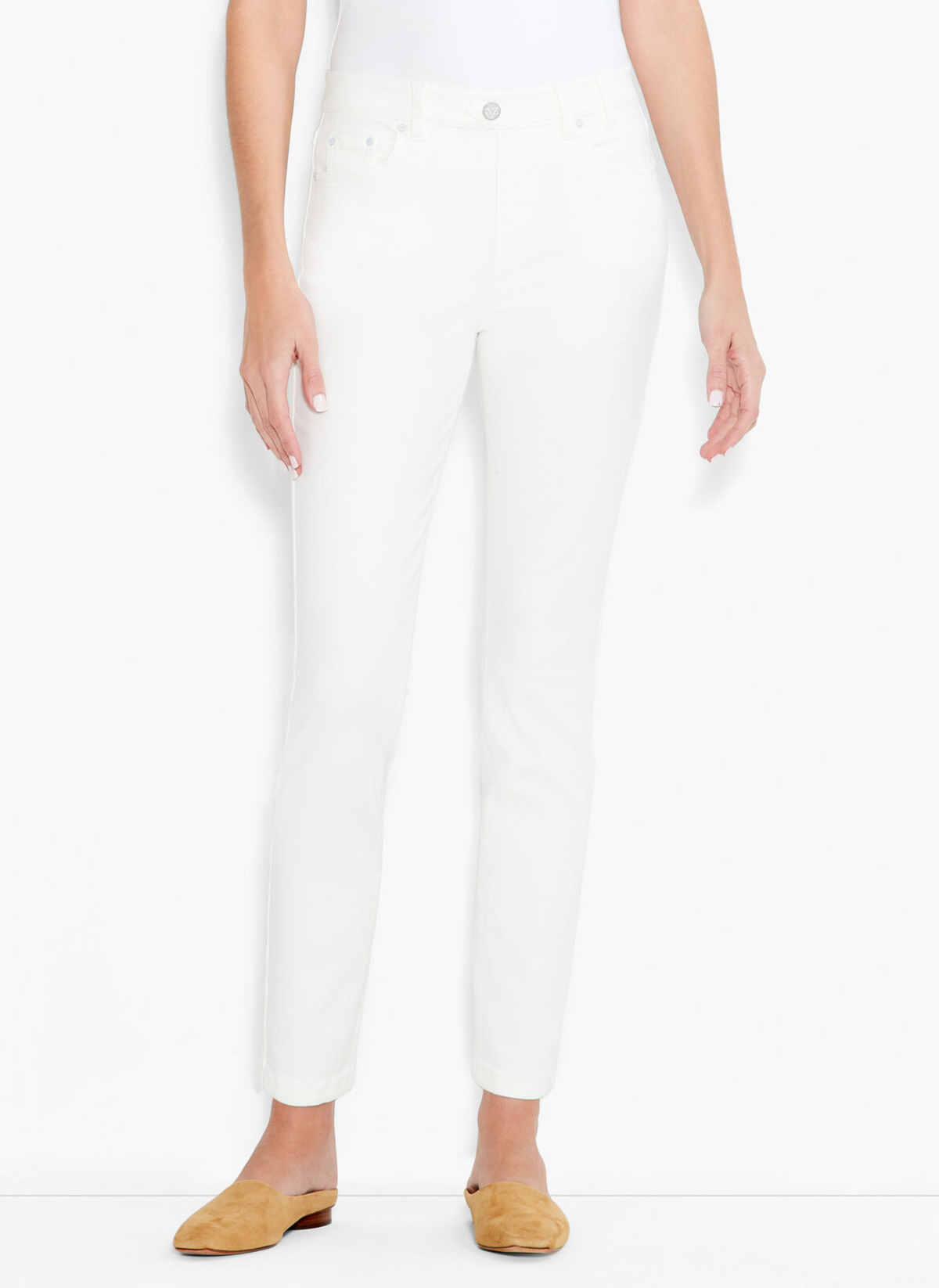 Paper White Mid Rise Slim Ankle Jeans