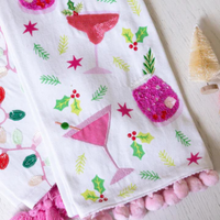 PomPom Embellished Tea Towel