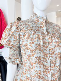 Sammy Cotton Voile Top - Sky Print