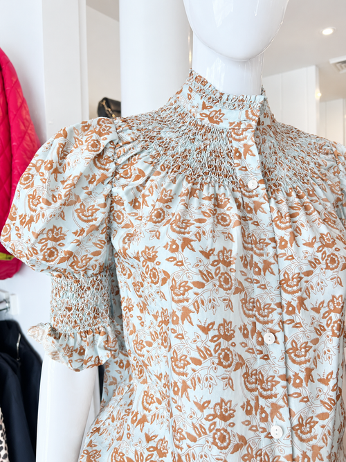 Sammy Cotton Voile Top - Sky Print
