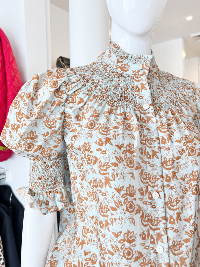 Sammy Cotton Voile Top - Sky Print