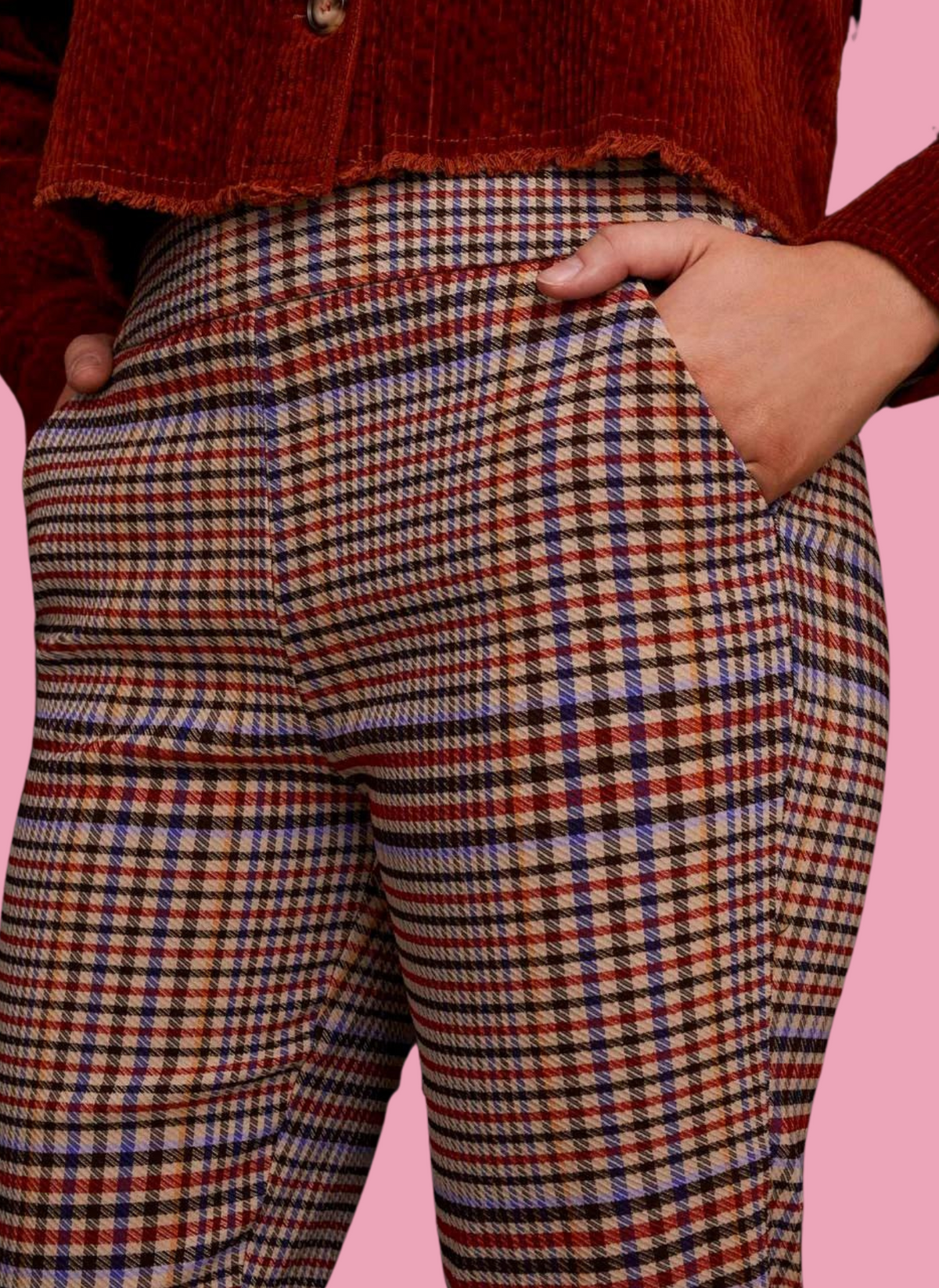 Plaid Micro Flare Pant