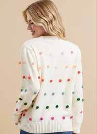 Polka Dot Pom-Pom Sweater