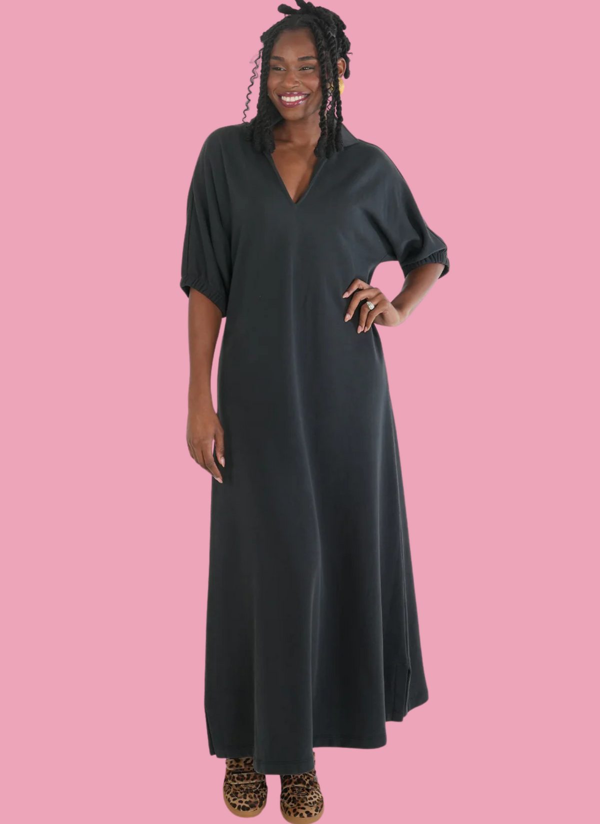 French Terry Poppy Maxi Dress