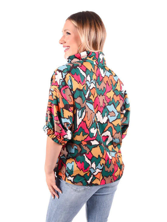 Poppy Top- Fall Ikat