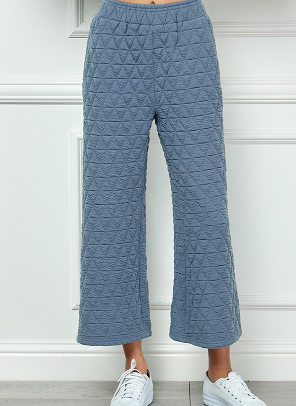 Quilted Crop Wide Leg Pant