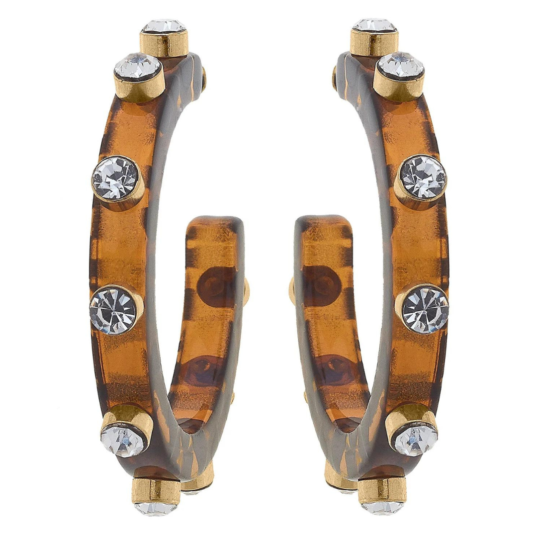 Renee Rhinestone Hoop Earrings