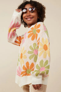 Tween Retro Daisy Sweater