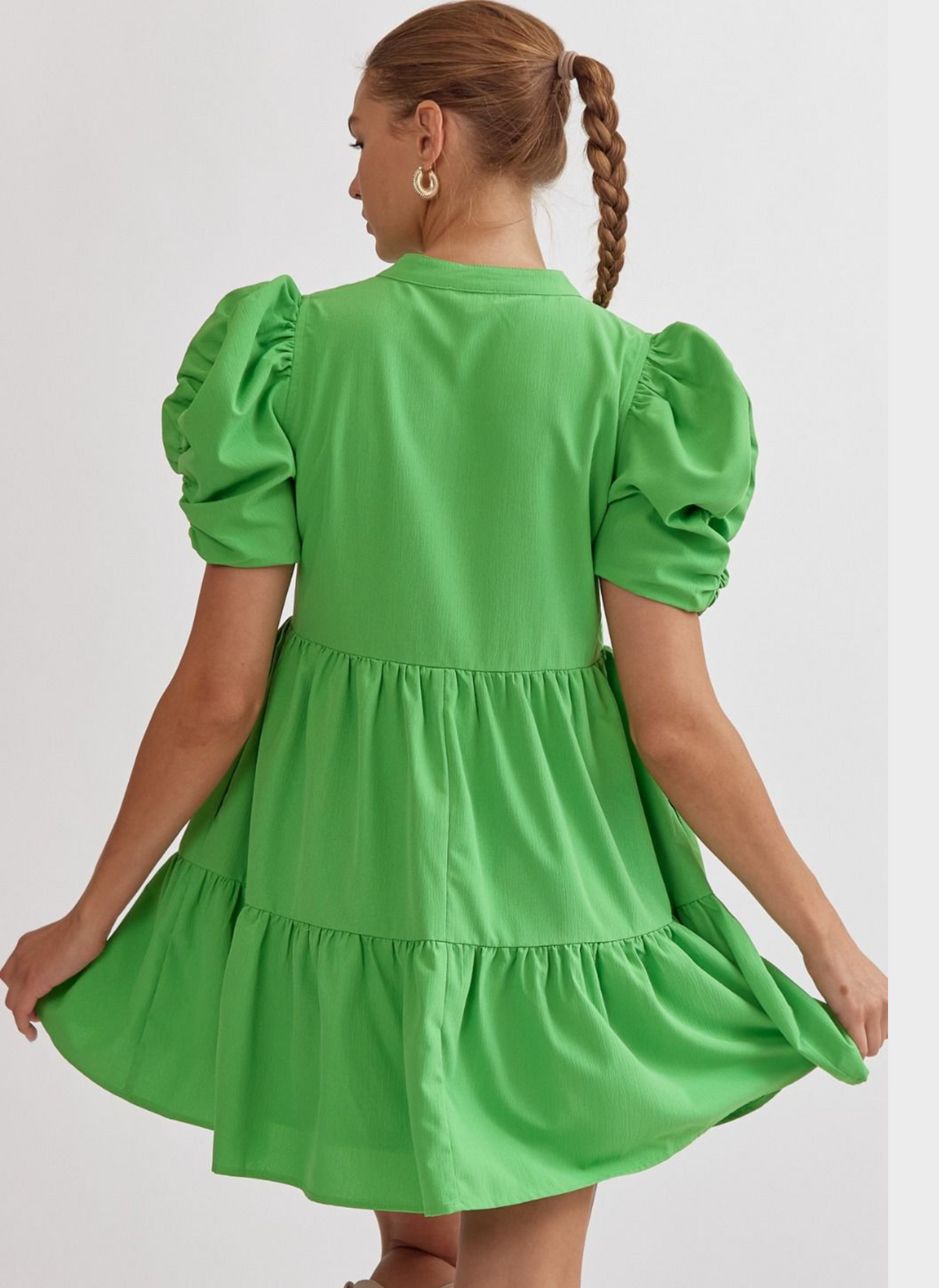 Ruched Sleeve Mini Dress