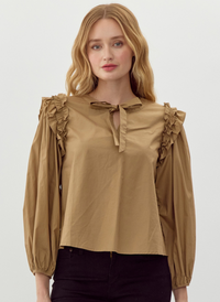 Ruffle Around Poplin Top