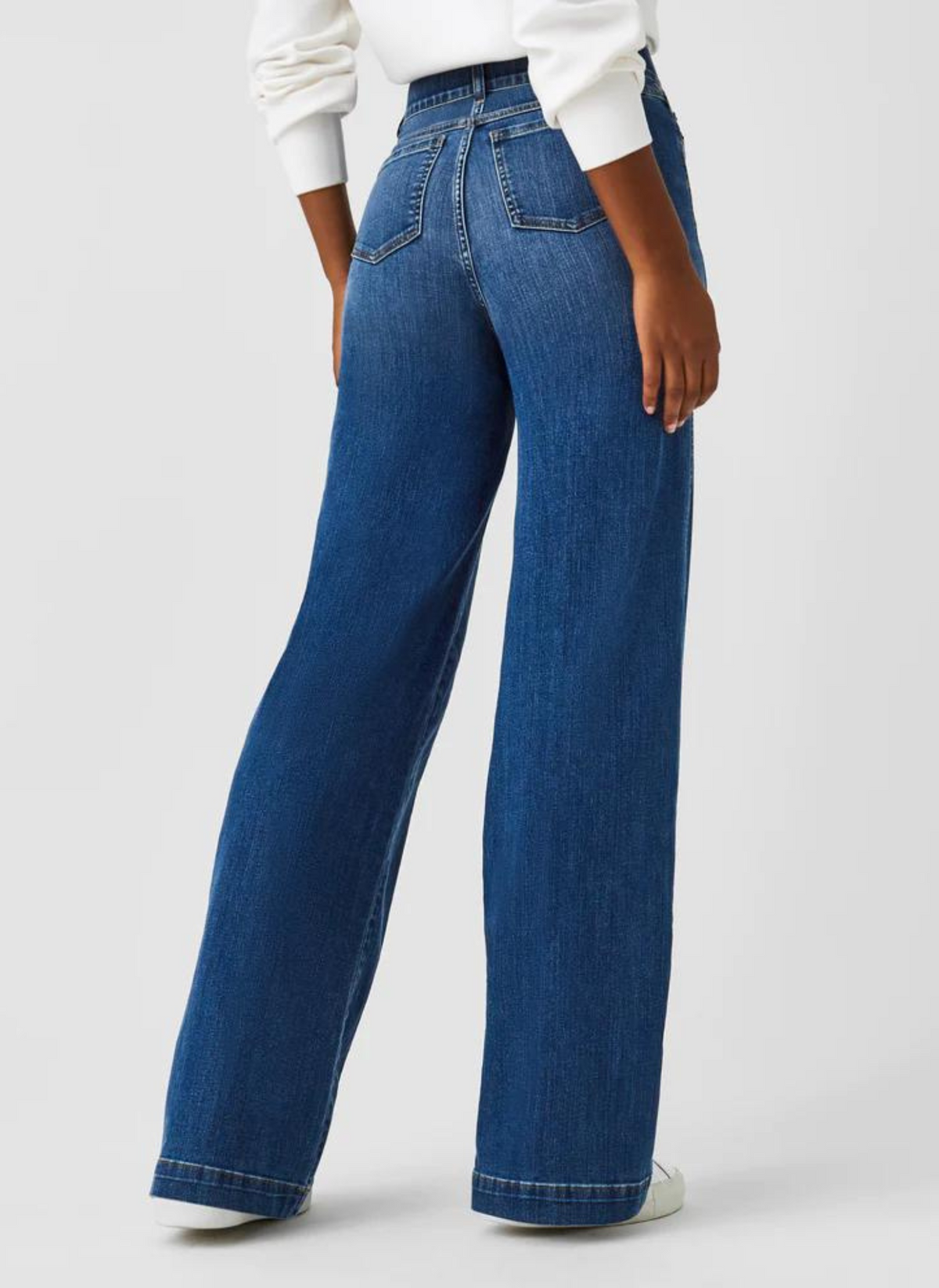 Seamed Front Wide Leg Denim