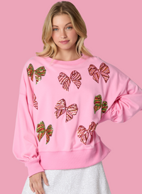 Sequin Bow Christmas Sweatshirt