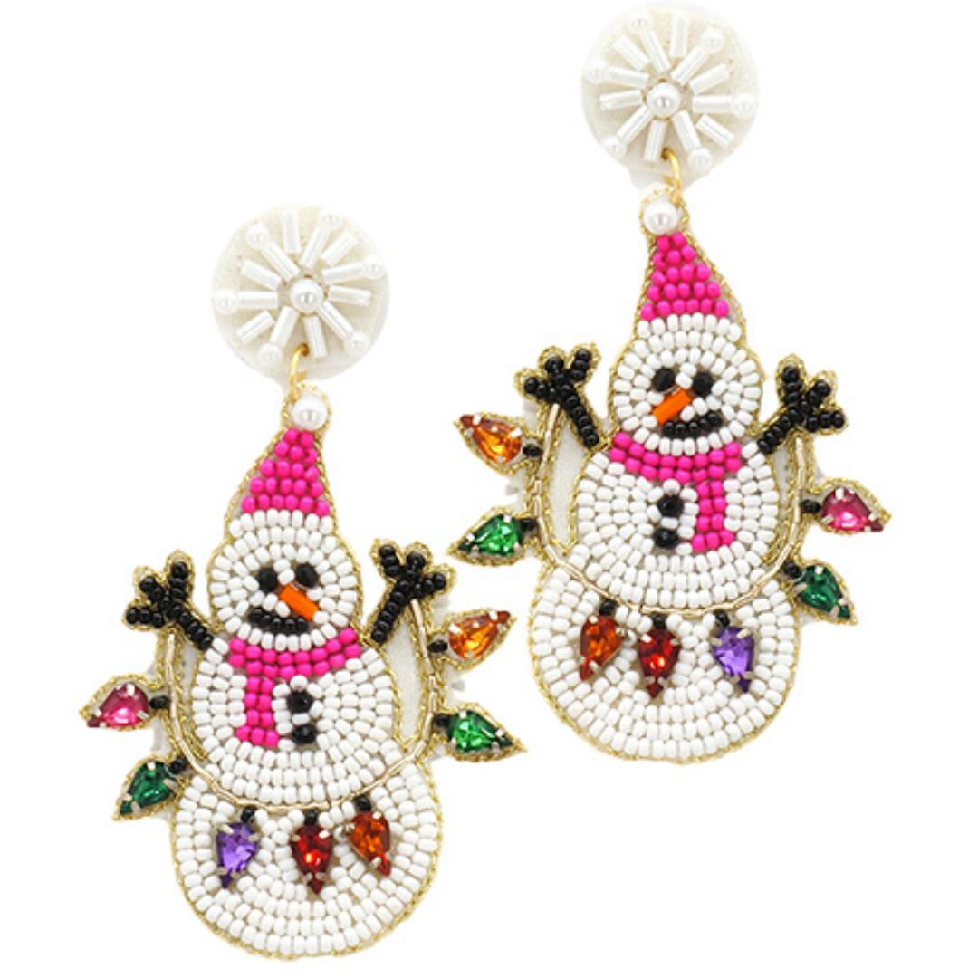Jeweled Snowman Earrings