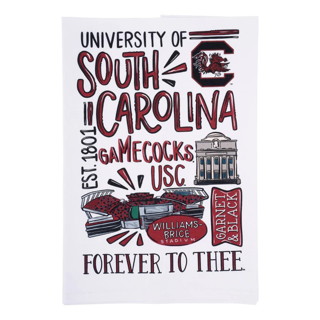 South Carolina Icons Tea Towel