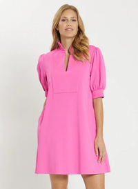 Stasha Ponte Dress- Peony Pink