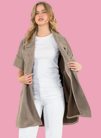 Suede Swing Jacket with Cuff