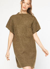 Sweater Mini Dress with Pocket