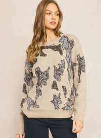 Abstract Print Cozy Sweater