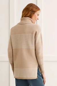 Two-Tone Ottoman Turtleneck Sweater