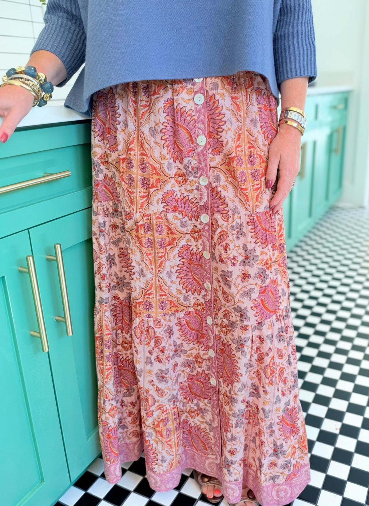 Promenade Maxi Skirt - Estate Floral
