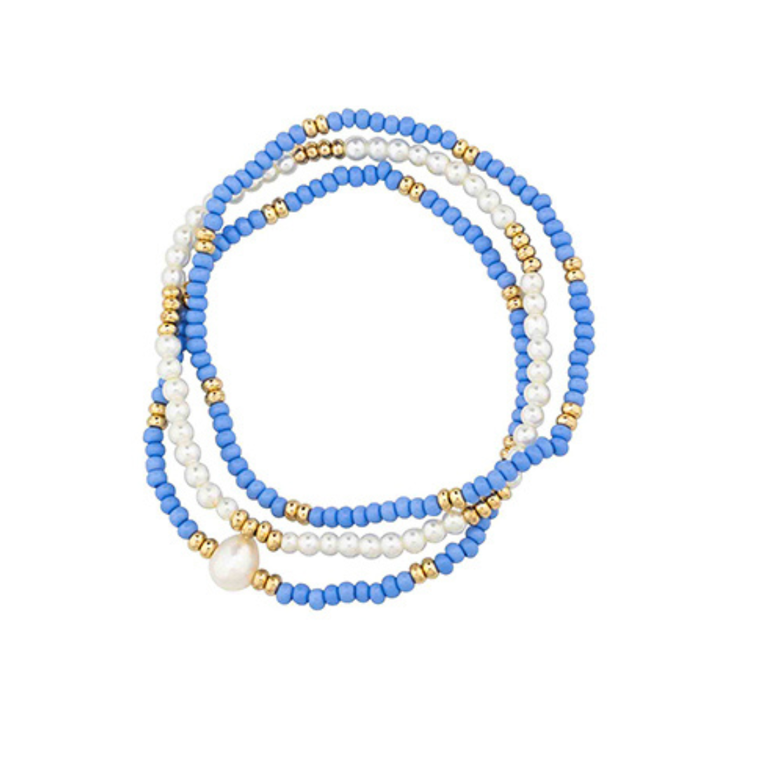 Seed Beads & Pearl Bracelet Set-3