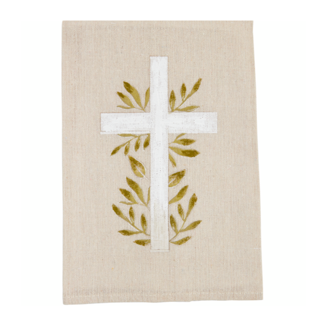 Painted White Cross Towel