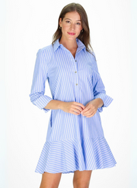 Iris Drop Waist Dress - Light Blue