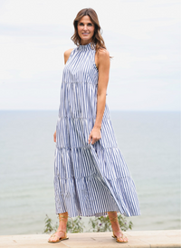 Rosalina Maxi Dress - Navy Stripe