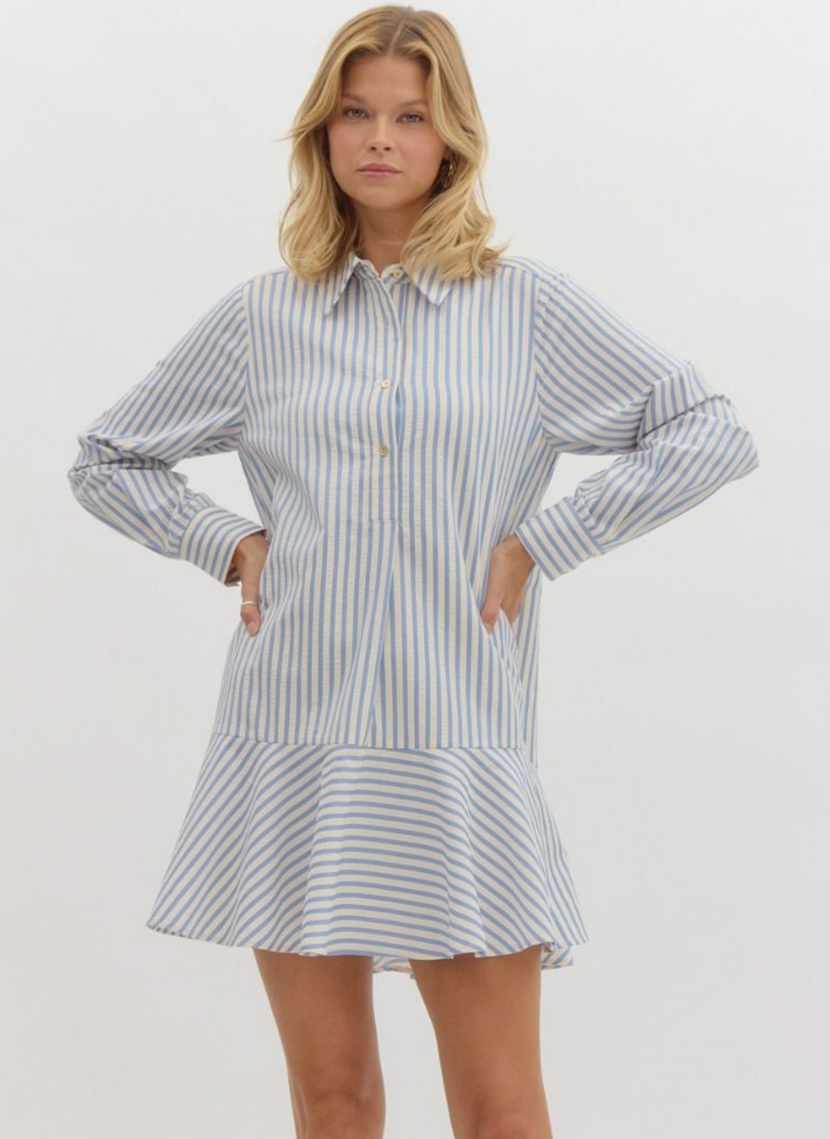 Palmer Striped Mini Dress - Blue