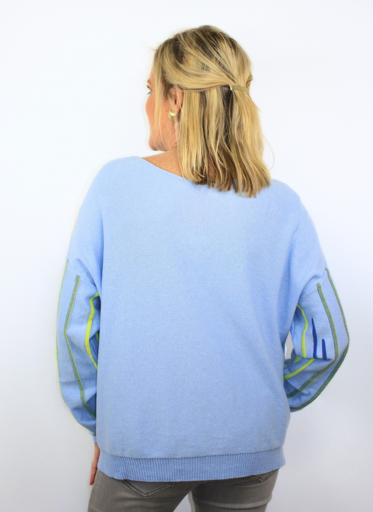 Ottoman Detail Sweater - Sky