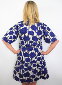 Kit V-Neck Dress - Navy Floral