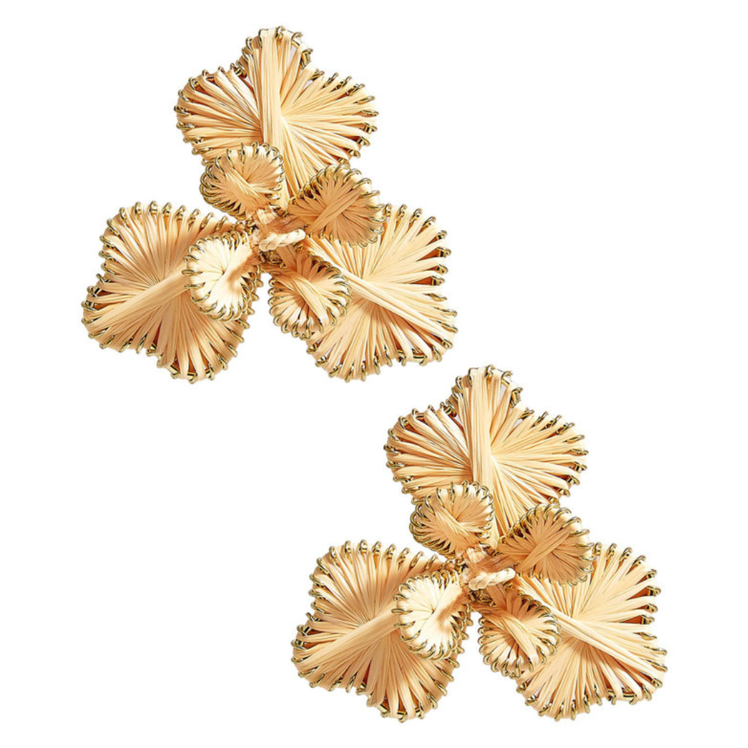 Kaia Raffia Flower Earrings
