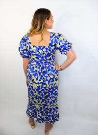 Gentry Midi Dress - Blue Floral