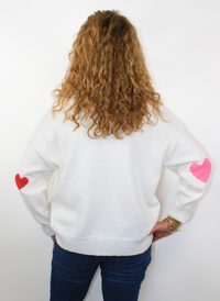 Love Heart Knit Sweater - Ivory