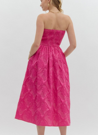 Garden Party Ruffle Strapless Dress - Pink