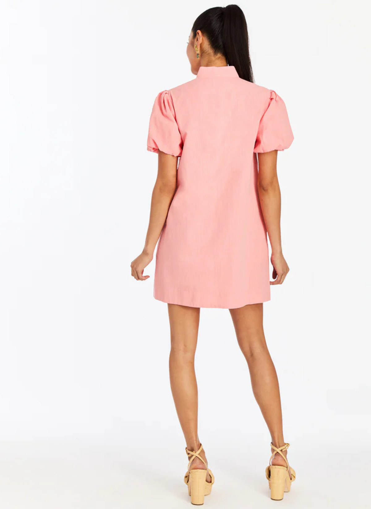 Elliana Barong Mini Dress - Watermelon Pink